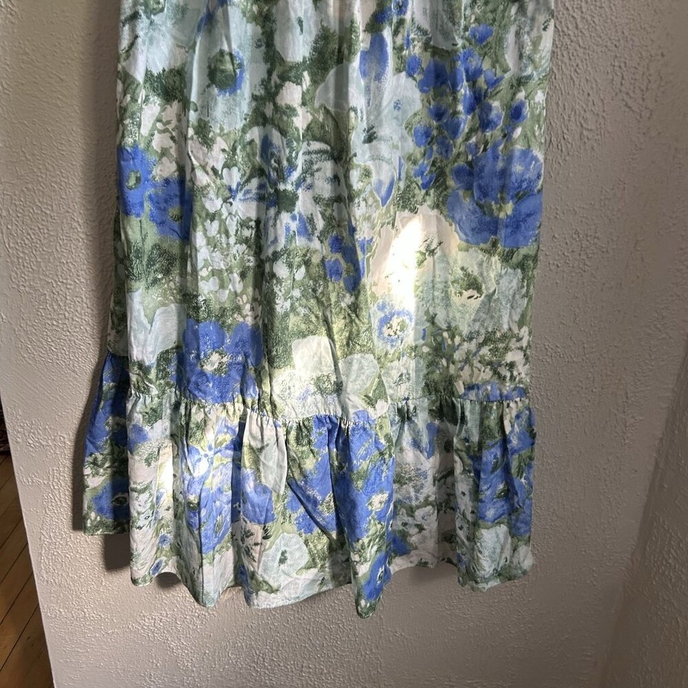 Tuckernuck Floral Prairie Puff Sleeve dress Ruffle Cottagecore Midi Chic Easter - Picture 11 of 12